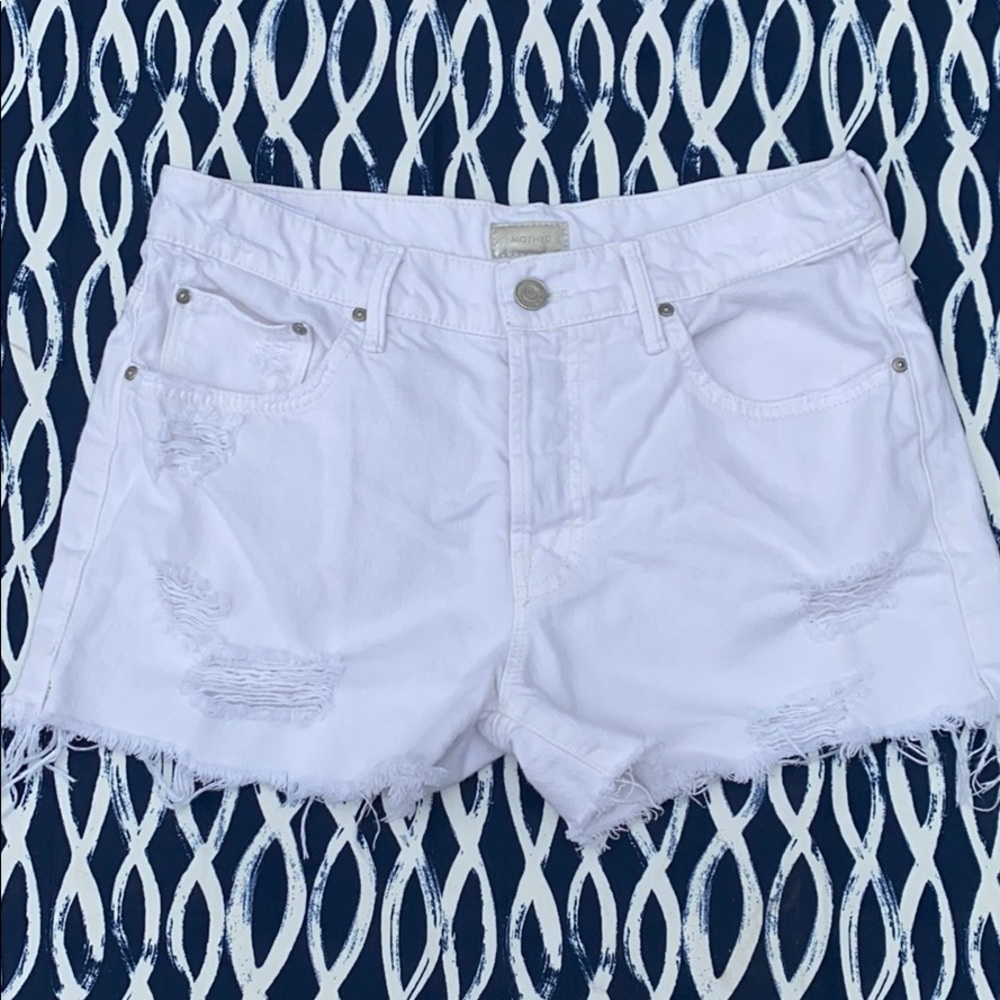 Mother loosey fray short white size 25